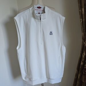 Donald Ross White Sleeveless Pullover with Logo